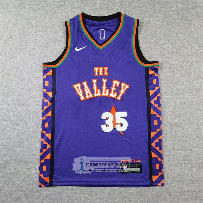 Camiseta Nino Phoenix Suns Kevin Durant NO 35 Ciudad 2024-25 Violeta